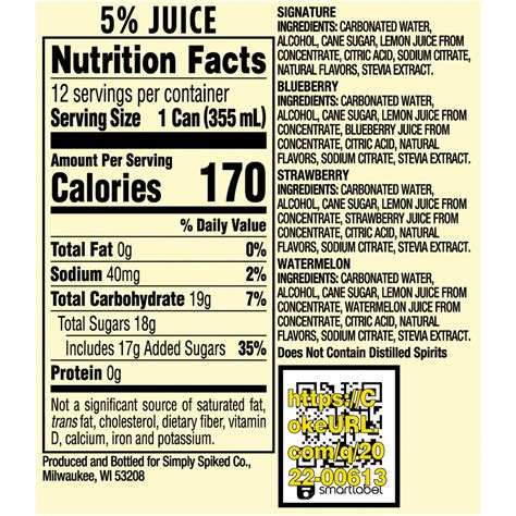 Simply Spiked Beer, Lemonade, Variety Pack-Nutrition-Facts