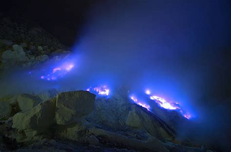 Image result for Kawah Ijen Volcano Exploding Blue Flames