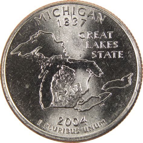 2004 D Michigan State Quarter BU Uncirculated Clad 25c Coin
