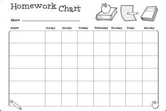 Blank homework chart – Artofit