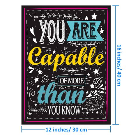 Buy Blulu 10 Pcs Motivational Classroom Posters Chalkboard Style Wall Decor Growth Mindset ...
