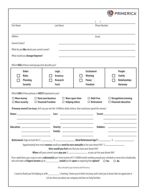 Primerica Web FNA Input Sheet X7 - Blank Fillable Template | Fill Out ...