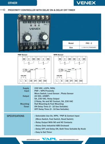 CONTROL UNIT - PRC 2 PROXIMITY CONTROL UNIT WITH TIMER Manufacturer ...