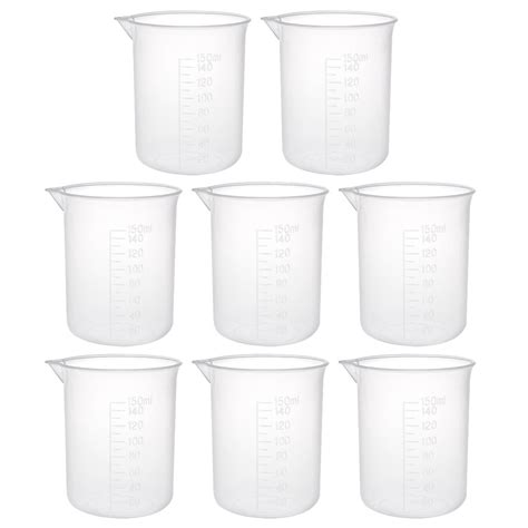 uxcell Measuring Cup 150ml PP Plastic Graduated Beaker Transparent for ...