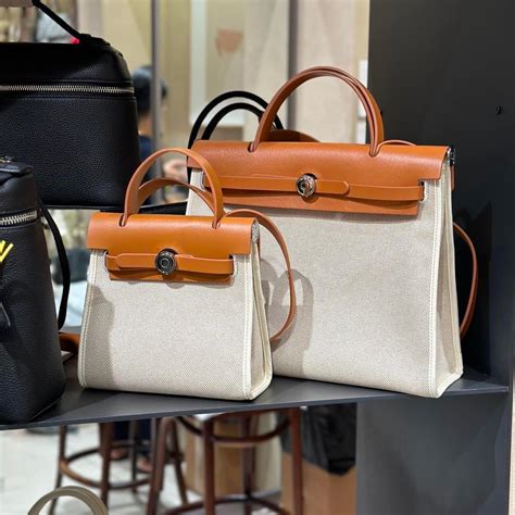 Túi Xách Hermes Herbag Remake Hàn Màu Nâu Canvas