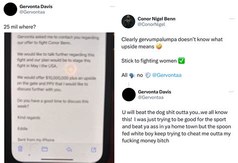 Gervonta Davis publicly leaking Eddie Hearn's offer for the Conor Benn fight....