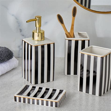 Buy Aubree Stripe Ceramic Soap Dispenser - 430ml from Home Centre at ...