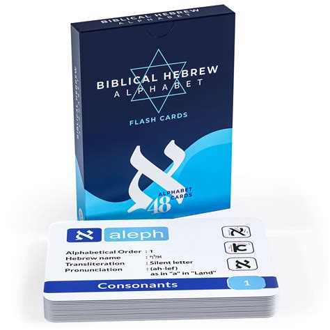 Buy Hebrew Biblical Alphabet Flash Cards – Alef Bet 48 Letter ...