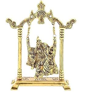 Buy an Enterprise Metal Gold Plated Radha Krishna Idol on Jhula Idol ...