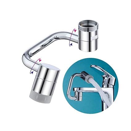 SHOWAY Faucet Extender, 1080° Swivel, Dual Outlets, Universal Splash ...