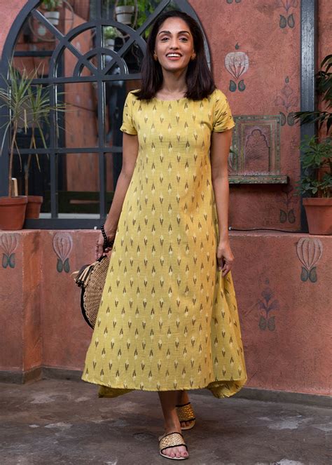 Get Cap Sleeves Ikat A-line Dress at ₹ 1709 | LBB Shop