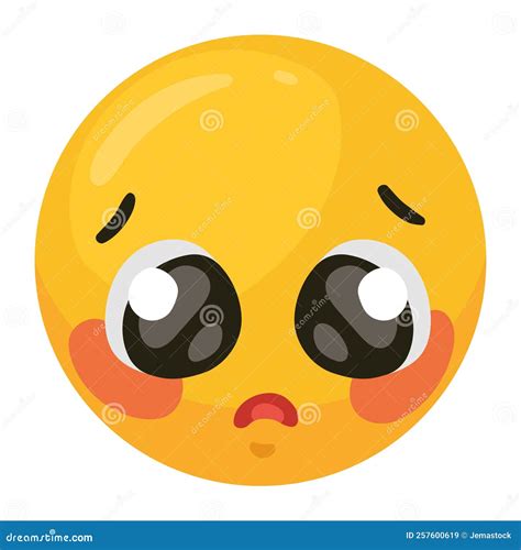 Emoji traurig 3D-Stil vektor abbildung. Illustration von abbildung - 257600619