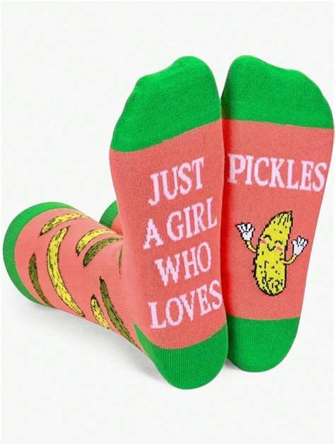1 Pair Unisex/Women/Men/Couples Socks, "Just A Girl Who Loves Pickles ...