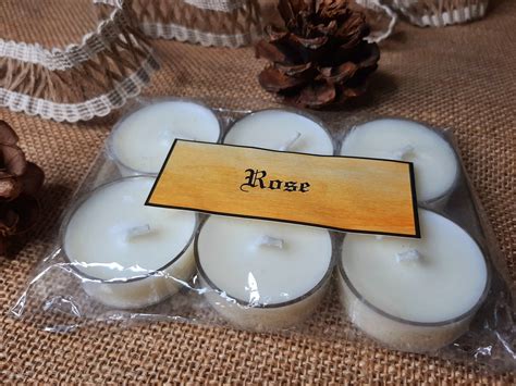 Rose Tealight Candles | Set of 6 | Scented Candle | Burning hours: 2 ...