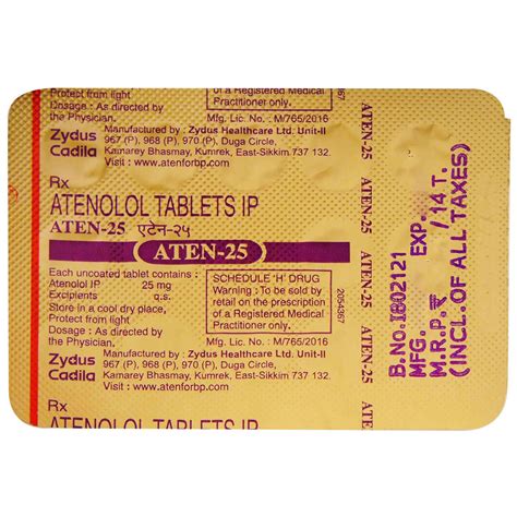 Aten-25 Tablet 14's Price, Uses, Side Effects, Composition - Apollo ...