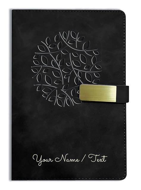 Brown Cloud Personalized Black Velvet Finish Self Design Leather Cover ...