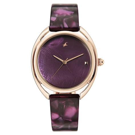 Buy Online Fastrack Younique Quartz Analog Purple Mother Of Pearl Dial ...