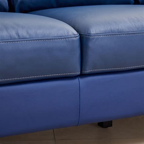 Buy Madison Half Leather 3-Seater Sofa - Blue from Home Centre at just ...