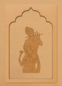 Wrapping Studio MDF Radha Krishna Pre-Marked Board with Jharokha for ...