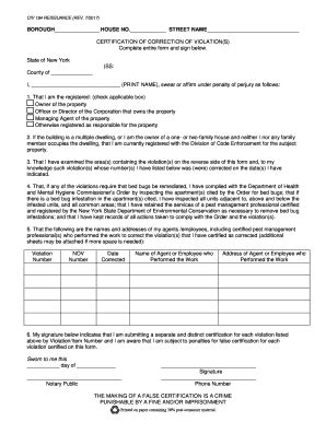 NY Certification of Correction of Violations 2017-2026 - Fill and Sign ...