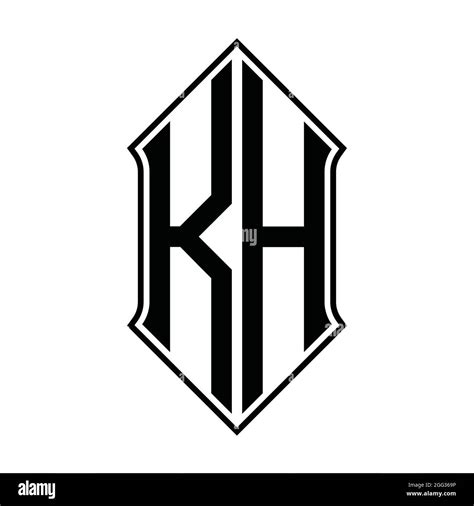 KH Logo monogram with shield shape designs template vector icon modern ...