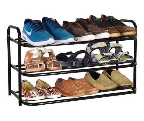 KSP HOME Heavy Metal Shoe Rack (3 Shelves) Foldable Open Book Shelf ...
