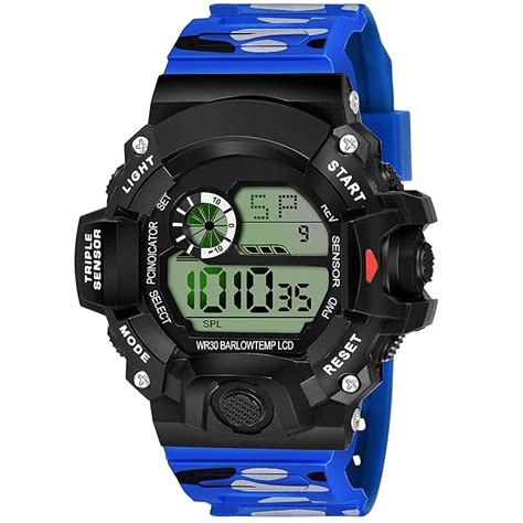 SWADESI STUFF Rubber Multi Color Army Kid Digital Watch For Boys (Blue ...