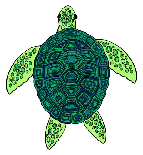 Premium Vector | Sea turtle clip-art. Ornamental undersea animal. Hand ...