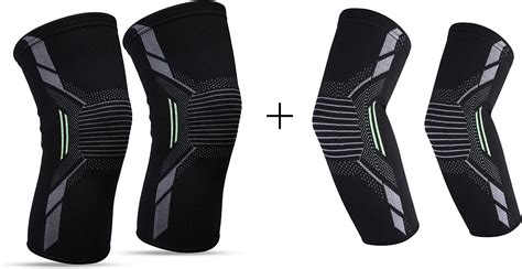 VOAR Elbow+Knee Support Combo for Gym - Elbow Brace for Men Women ...