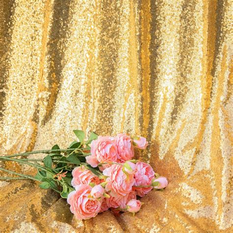 Buy JYFLZQ Gold Sequin Backdrop Curtains 4ft x 6.5ft 1 Panel Glitter ...