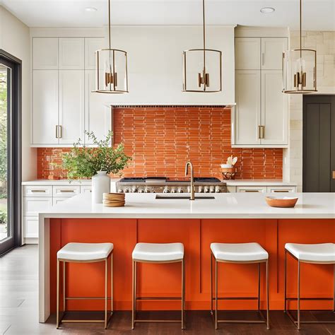 Vibrant Orange Kitchen Cabinets Design Ideas - PA Kitchen