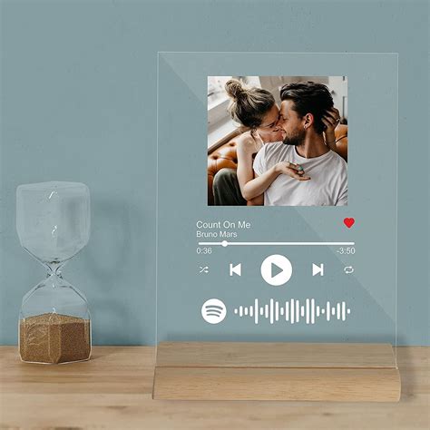 Buy AB CUSTOMS Acrylic Customized Photo and song Glass Spotify Plaque ...