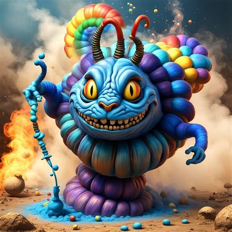 Blue Caterpillar Absolem from "Alice in Wonderland" smoking a miniture ...