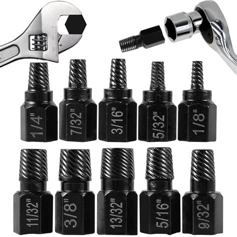 Serplex® 10Pcs Screw Extractor Set Hex Head Multi-Spline Easy Out Bolt ...