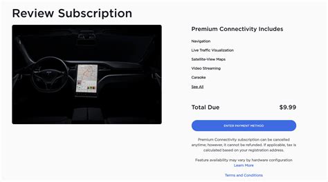 Tesla to begin $10 monthly "Premium Connectivity" subscription plan for popular in-car features