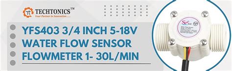 TECHTONICS YF-S403 3/4" Water Flow Hall Sensor 3/4 Inch External Thread ...