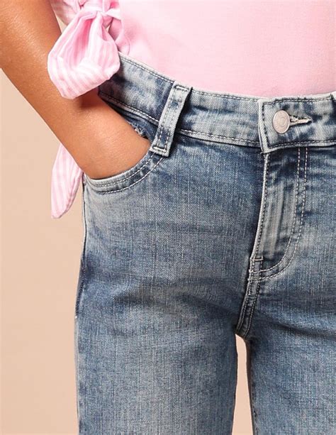 Buy Girls Girls Mid Rise Bootcut Jeans Blue|U.S. Polo Assn. India