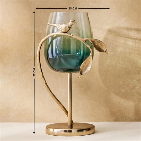 Buy Goldcrest Gloria Glass Bird Candle Holder from Home Centre at just ...