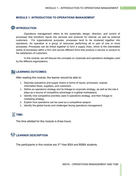 Operations Management Module 的图像结果