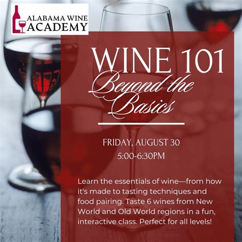 Wine 101: Beyond the Basics, Alabama Wine Academy, Huntsville, 30 ...