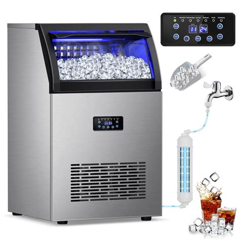 RAPSUAR Commercial Ice Maker Machine, 150Lbs/24H with 45Lbs Large Ice ...