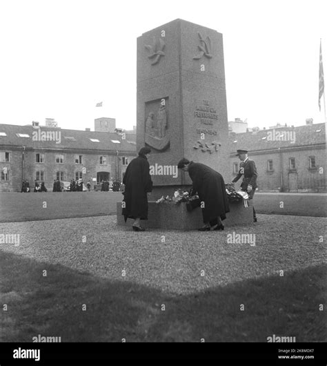 Oslo 195507. The 10th anniversary of the liberation of Norway. Here from the bauta for the ...