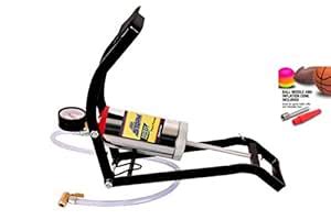 IRON LANDS Air Storm Chrome High Pressure Foot Air Pump for Car Bike ...