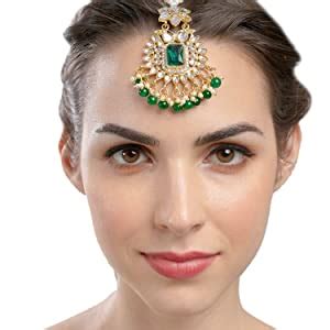 Buy Zaveri Pearls Antique Gold Tone Pearls Traditional Maangtikka for ...