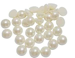 GOELX Pearl Round Half Beads Pastable for Jewellery Making Type 5-Size ...
