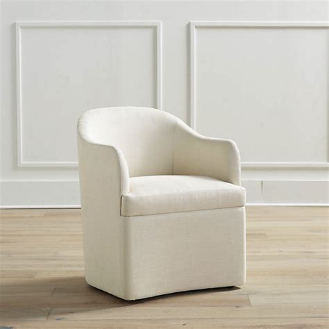 Delphine Dining Chair with 360-Degree Casters & Upholstered Comfort