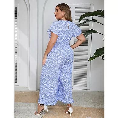 Plus Size Loose Jumpsuits For Women Summer Short Sleeve One Piece ...