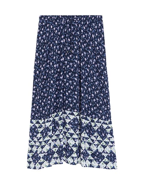 Buy Geometric Floral Midaxi Tiered Skirt at Marks & Spencer