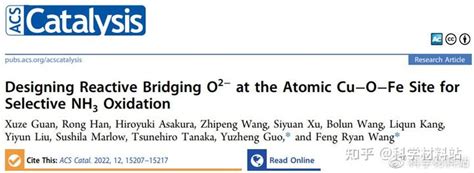ACS catalysis：设计Cu-O-Fe原子位点的反应性桥接O2-用于选择性NH3氧化 - 知乎