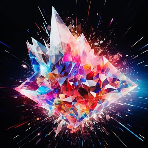 A close up of a colorful diamond with a black background generative ai ...